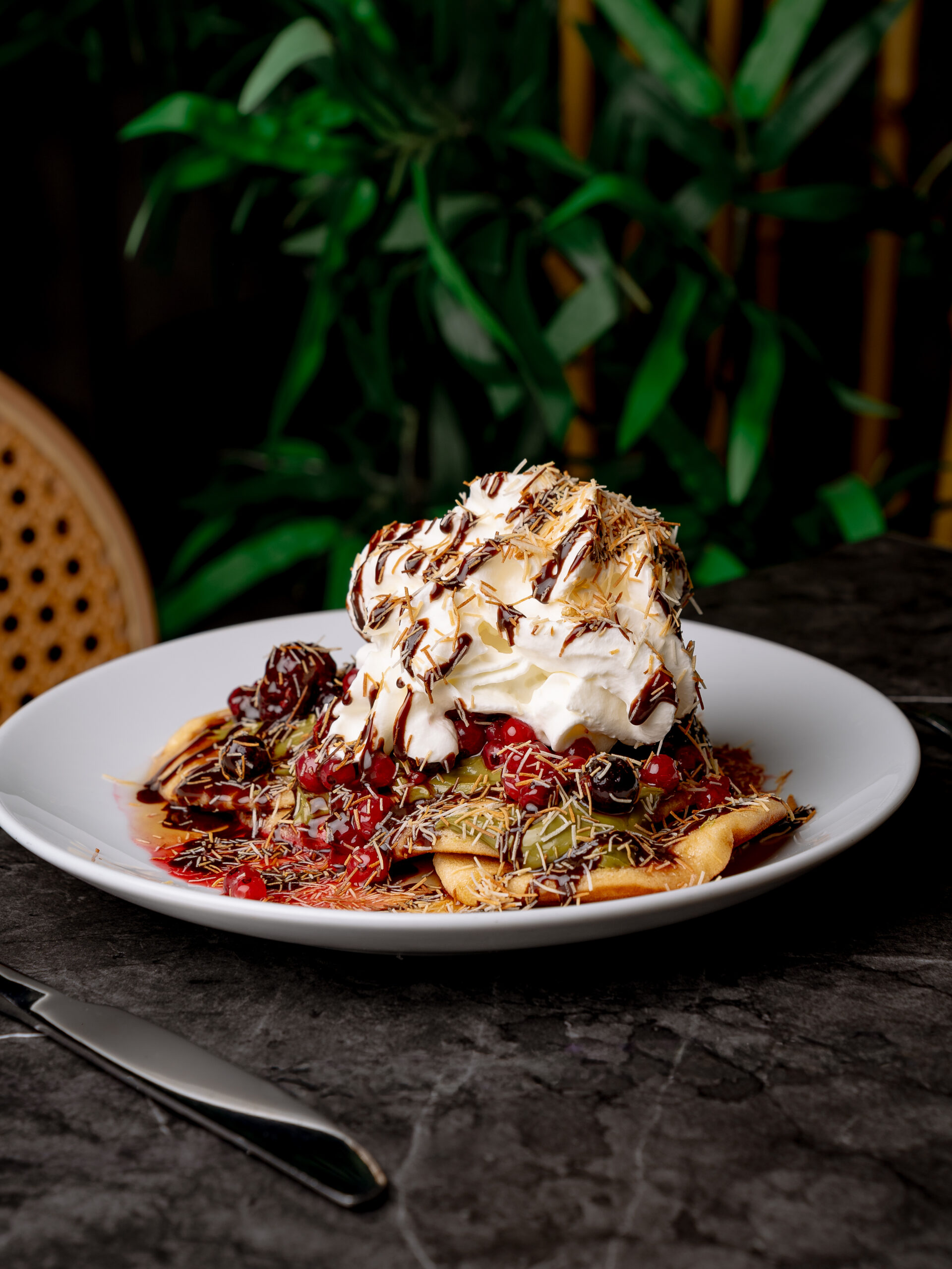 Dubai chocolate pan cake at nesso